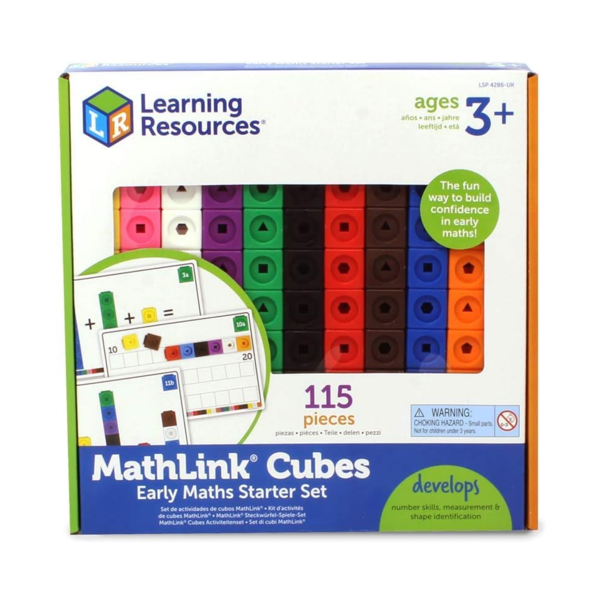 Learning Resources MathLink Cubes Activity Set, 100 Cubes & 30 Activities, Ages 4+, Hands-On Math & STEM Learning