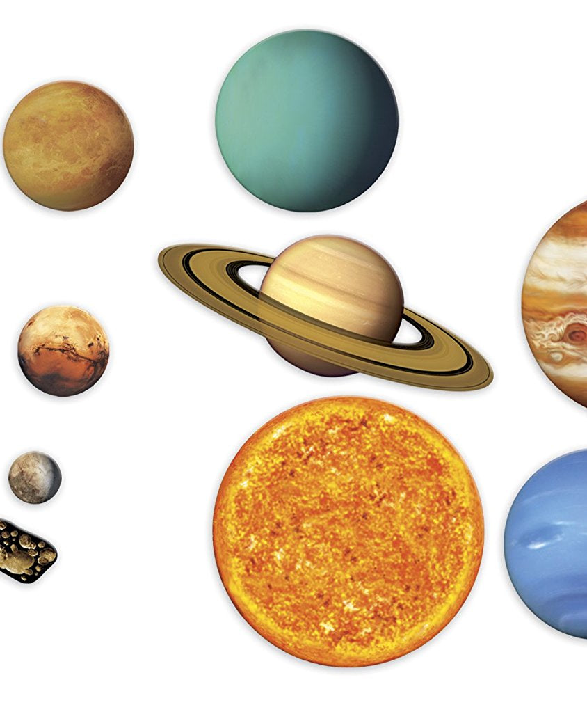 Learning Resources Giant Magnetic Solar System, Full-Colour, Realistic Solar System Magnets for Whiteboard Demonstrations, Includes Planets, Pluto, Moon, Asteroid Belt & Activity Guide, For Kids Ages 5+