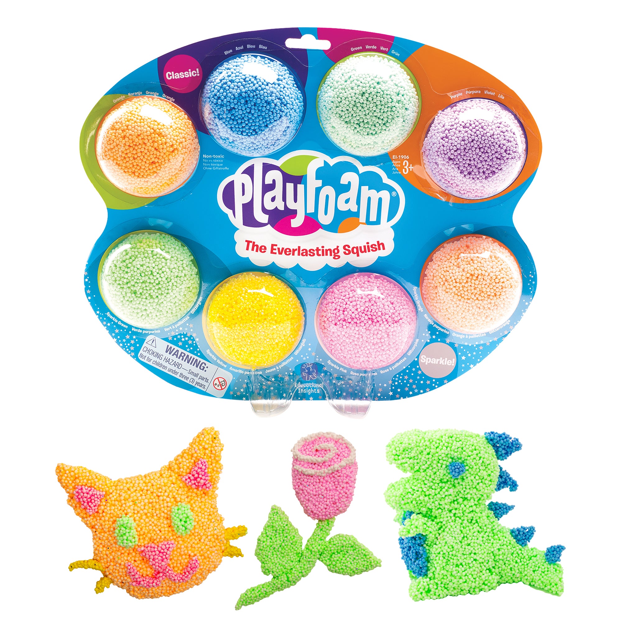 Learning Resources Playfoam Combo 8-Pack, Mess-Free Sensory Play Foam, Never Dries Out, Includes Classic and Sparkle Colors for Creative Play