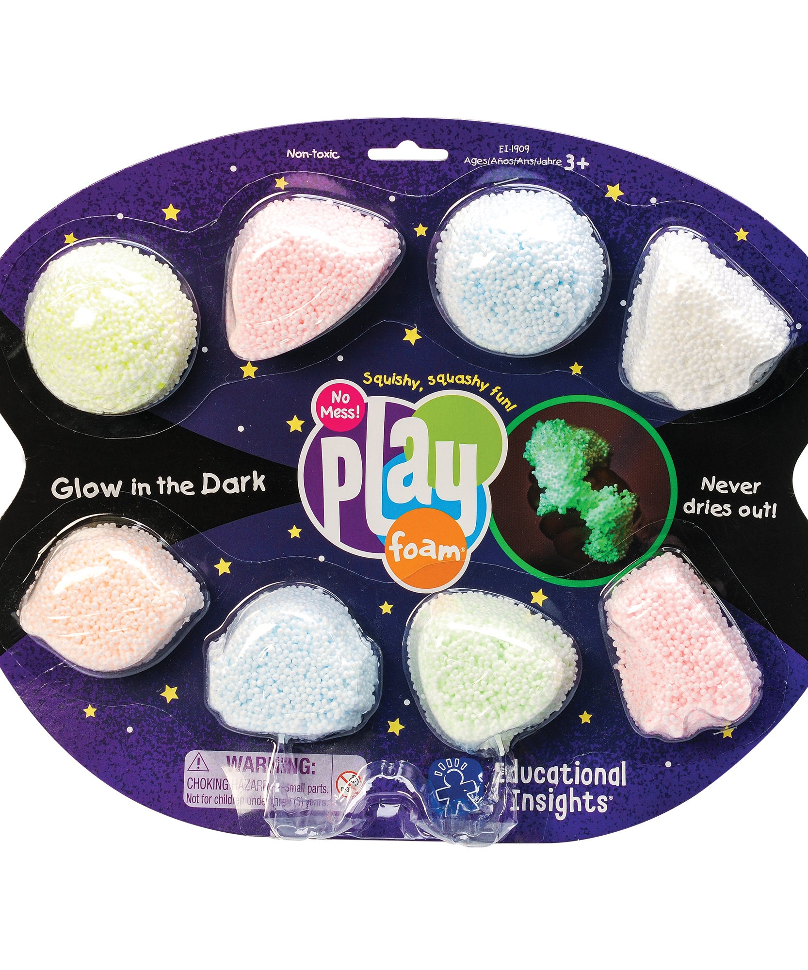 Learning Resources Playfoam Glow-in-the-Dark 8-Pack, Mess-Free Sensory Play Foam, Never Dries Out, Glows in the Dark for Creative Fun