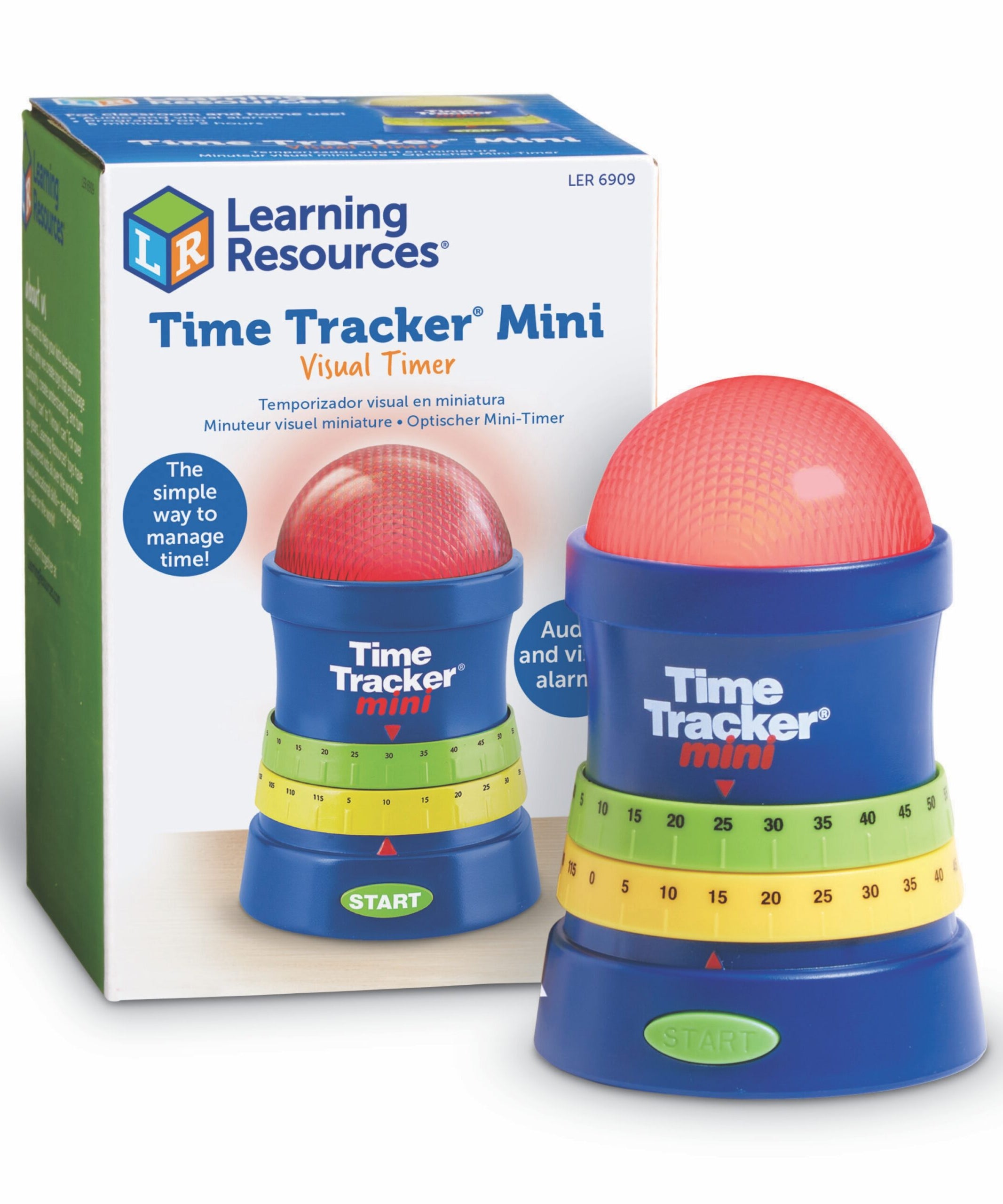 Learning Resources Time Tracker Mini, Visual and Auditory Timer for Kids with Adjustable Volume and Multiple Functions (Ages 3+)