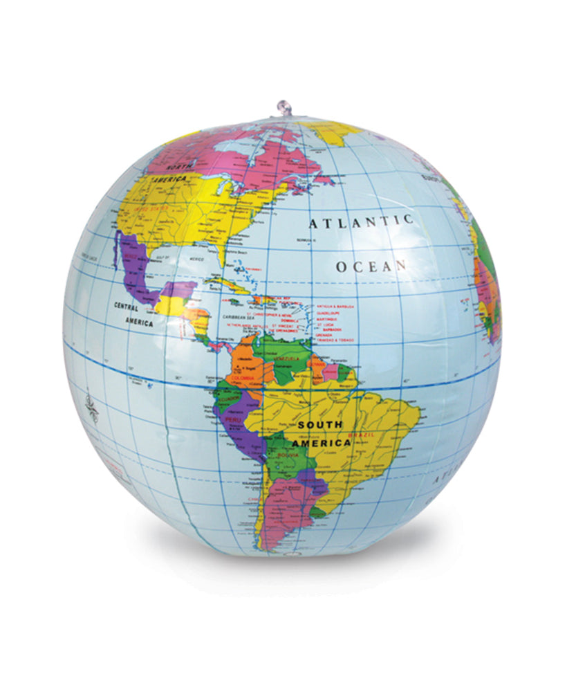 Learning Resources Inflatable Globe (Display Model), Hands-On Geography Learning Toy with Display Hooks & Repair Kit, Ages 5+