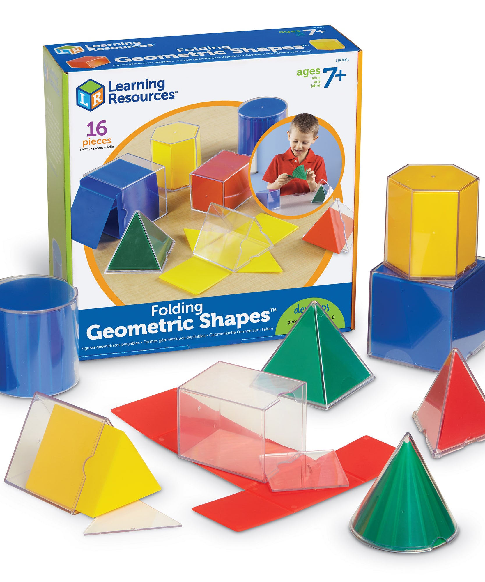 Learning Resources Folding Geometric Shapes, Set of 8, Ages 7+, Hands-On 3D Math Learning for Shapes & Symmetry