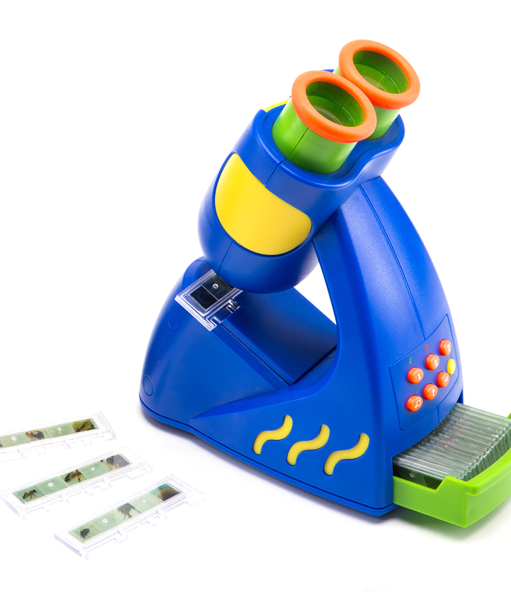 Learning Resources GeoSafari Talking Microscope, Child-Friendly Real Working Microscope with Bindi Irwin’s Voice, 20 Pre-Prepared Slides, Multilingual Audio, Ages 4+