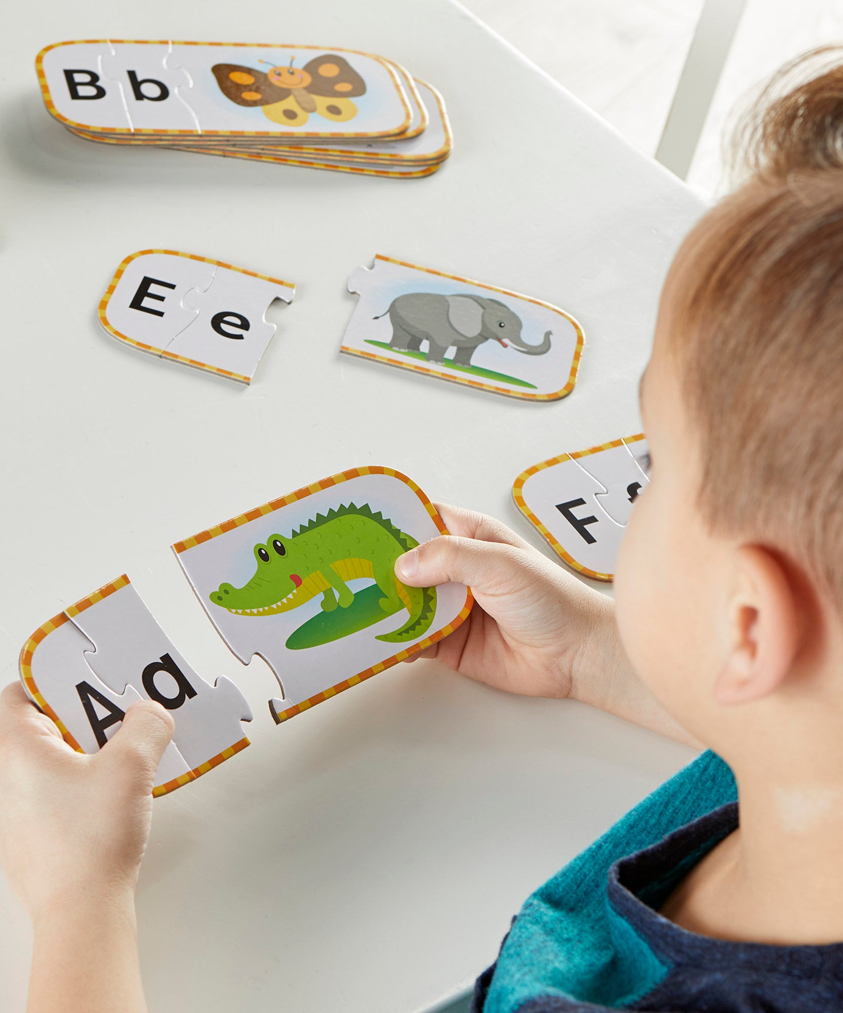 Learning Resources Upper and Lowercase Alphabet Puzzle Cards, 26 Self-Correcting Three-Piece Puzzles for Preschool Learning, Ages 4 Plus