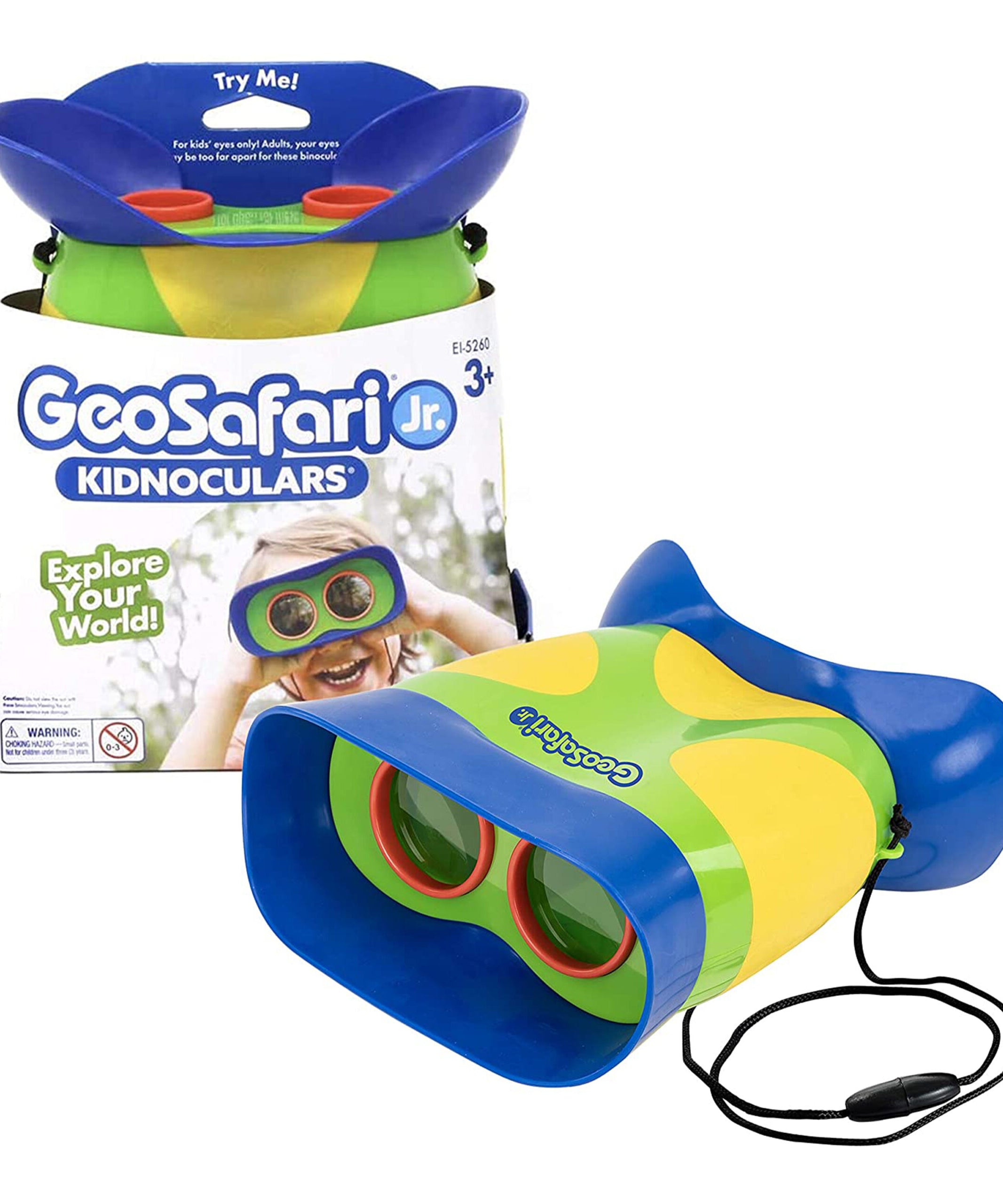 Learning Resources GeoSafari Jr. Kidnoculars, Focus-Free Binoculars for Kids with 2x Magnification, Early Exploration & STEM Learning, Ages 3+