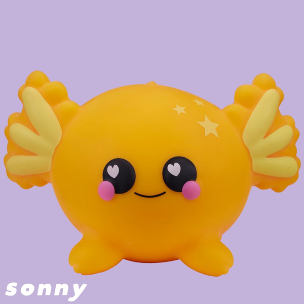 Smooshzees Luvzees, Sonny, Yellow Axolotl, Collectable Characters, Supersoft, Cuddly and Squishy!