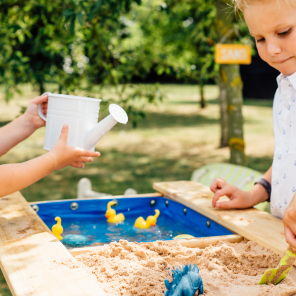 Plum Surfside Wooden Sand and Water Picnic Table, Durable 3 in 1 Table for Outdoor and Backyard Play, Summer Activity Play Table Suitable for Children both Boys and Girls Aged 18 m+