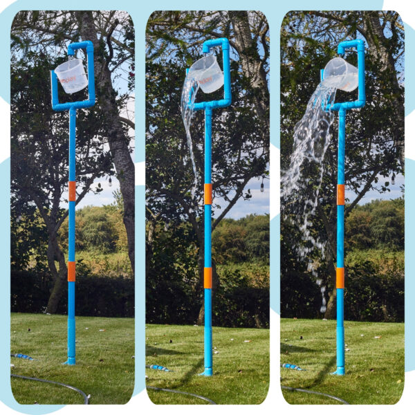 Plum Water Park Blaster Course, Summer Outdoor Water Play Backyard Toy with 6ft Water Slide, 3m Water Chute, Bubble Blower, Umbrella Fountain, Tidal Tipper, Monkey Bar, Colour Revealing Wall and Water Sprinkler Accessories, Suitable for Children 3 Years +, Blue