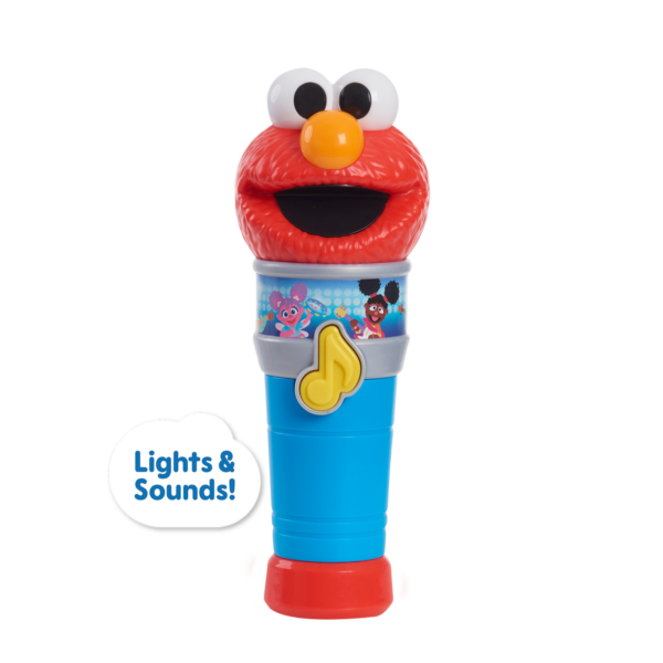 Sesame Street Sing With Elmo Microphone, Handheld Light-Up Musical Interactive Roleplay and Pretend Toy with Sound, Offically Licensed by Just Play for Toddlers Ages 2 and Up
