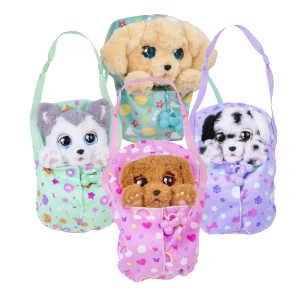 BABY PAWS Sleeping Puppies, Husky, 9.5 Inch Interactive Plush Toy Puppy with Carry Bag, Kids Pretend Play Toy with Sound Effects, Suitable for Both Boys and Girls Aged 18m+