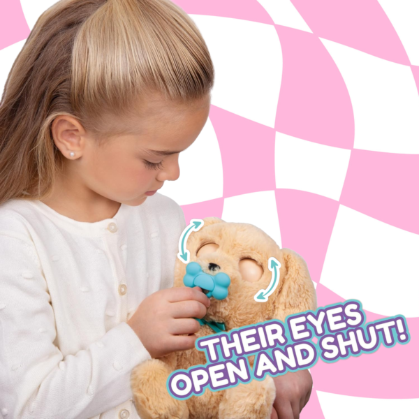 BABY PAWS Sleeping Puppies, Labrador, 9.5 Inch Interactive Plush Toy Puppy with Carry Bag, Kids Pretend Play Toy with Sound Effects, Suitable for Both Boys and Girls Aged 3+