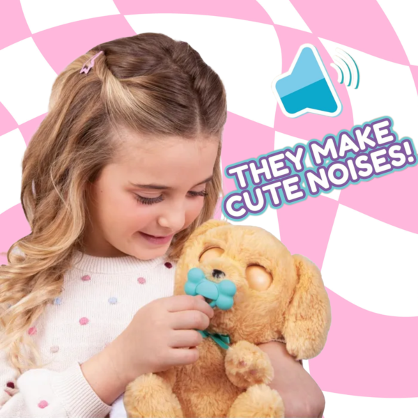 BABY PAWS Sleeping Puppies, Labrador, 9.5 Inch Interactive Plush Toy Puppy with Carry Bag, Kids Pretend Play Toy with Sound Effects, Suitable for Both Boys and Girls Aged 3+