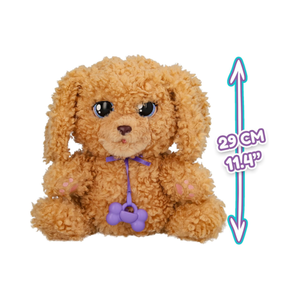 BABY PAWS Love and Care, Labradoodle, 11.4 Inch Interactive Plush Toy Puppy with Carry Bag, Kids Pretend Play Toy with Sound Effects, Suitable for Both Boys and Girls Aged 4+