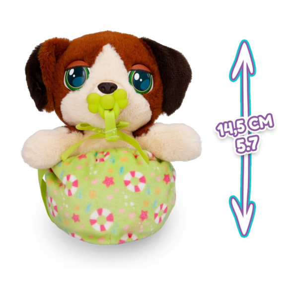 BABY PAWS Mini Puppies, Beagle, 5 Inch Interactive Plush Toy Puppy with Carry Bag, Kids Pretend Play Toy with Sound Effects, Suitable for Both Boys and Girls Aged 3+