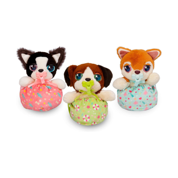 BABY PAWS Mini Puppies, Border Collie, 5 Inch Interactive Plush Toy Puppy with Carry Bag, Kids Pretend Play Toy with Sound Effects, Suitable for Both Boys and Girls Aged 3+