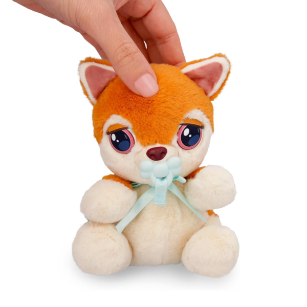 BABY PAWS Mini Puppies, Shiba Inu, 5 Inch Interactive Plush Toy Puppy with Carry Bag, Kids Pretend Play Toy with Sound Effects, Suitable for Both Boys and Girls Aged 3+