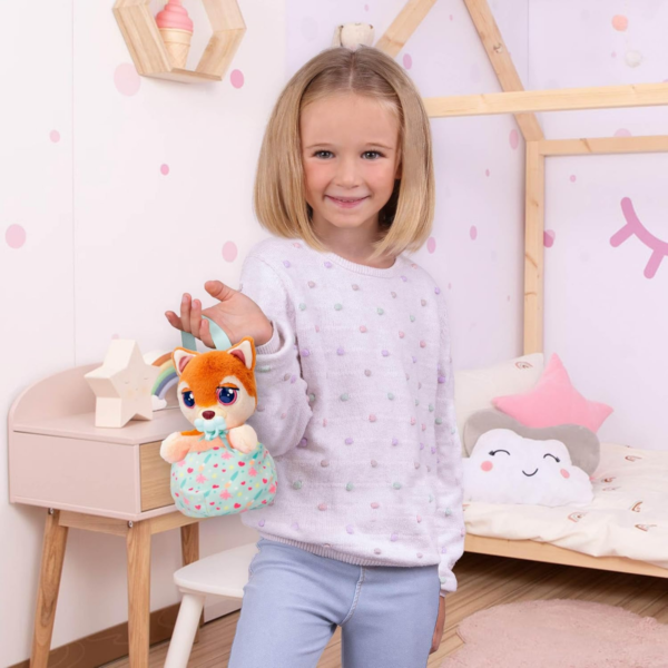 BABY PAWS Mini Puppies, Shiba Inu, 5 Inch Interactive Plush Toy Puppy with Carry Bag, Kids Pretend Play Toy with Sound Effects, Suitable for Both Boys and Girls Aged 3+