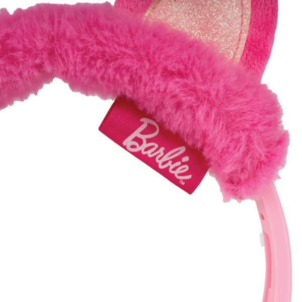 Sinco Creations Barbie Volume-Limiting Cat Ear Adjustable Kids On Ear Wireless Bluetooth Headphones with Built in Microphone, Volume Controls & 3.5mm Audio Jack, Suitable For Kids Aged 3Y+