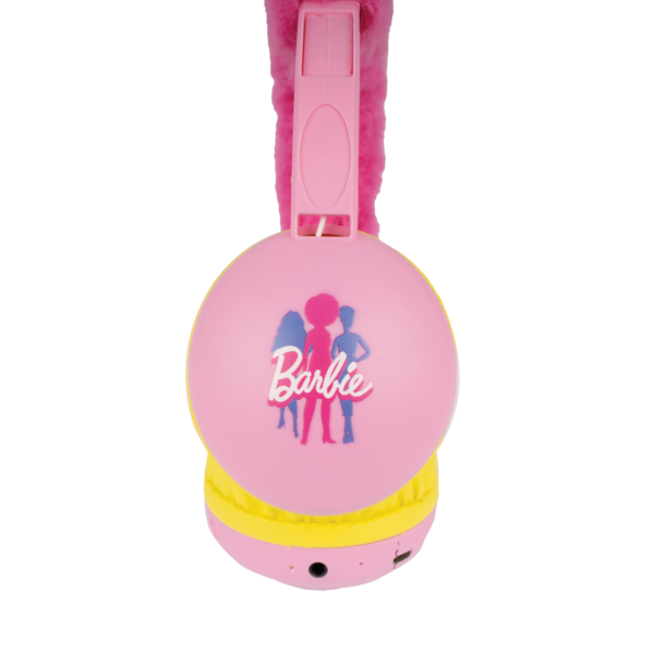 Sinco Creations Barbie Volume-Limiting Cat Ear Adjustable Kids On Ear Wireless Bluetooth Headphones with Built in Microphone, Volume Controls & 3.5mm Audio Jack, Suitable For Kids Aged 3Y+