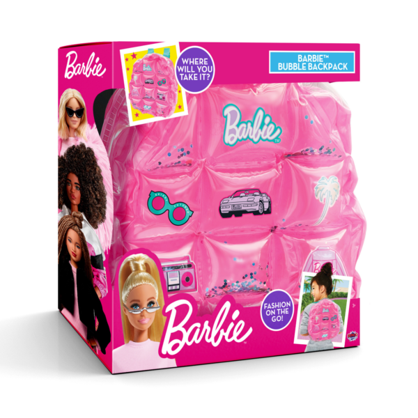 Sinco Creations Barbie Bubble Backpack, Inflatable PVC Mini Backpack with Adjustable Straps, Durable, Stylish & Fun Bag for Kids Ages 3Y+