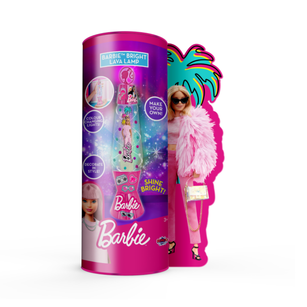 Sinco Creations Barbie Bright Light Up Lava Lamp, Create Your Own Barbie Lava Lamp Kit with Colour Changing Lights, DIY Creative Toy for Kids Ages 3Y+