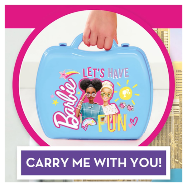 Sinco Creations Barbie City Break Adventure Playset, 20 Piece Pretend Play Toy with Carry Case, Role Play Toy Suitable for Kids Aged 3Y+
