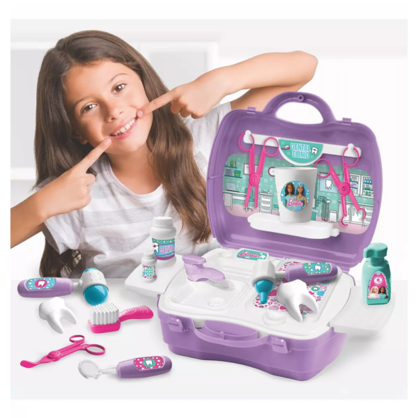 Sinco Creations Barbie Dentist Playset, 20 Piece Pretend Play Toy with Carry Case, Role Play Toy Suitable for Kids Aged 3Y+