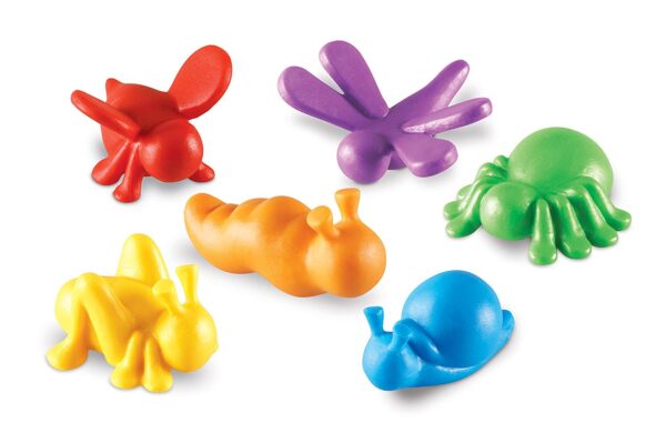 Learning Resources In The Garden Critter Counters, Set of 72, Bug Themed Counters for Counting, Sorting & Early Math Skills, Soft Rubberized PVC, Includes Storage Tub & Activity Guide, Ages 3+