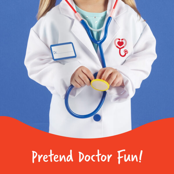 Learning Resources Doctor Play Set, Kids’ Doctor Costume with Coat, Stethoscope & Name Badge, Pretend Play Dress-Up for Ages 3–6