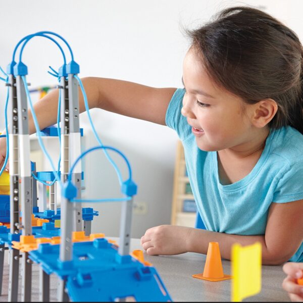 Learning Resources City Engineering & Design Building Set, Hands-On STEM & STEAM Construction Kit for Kids, Encourages Early Engineering & Creative Problem-Solving, 100 Pieces & 10 Activity Cards, Ages 5+
