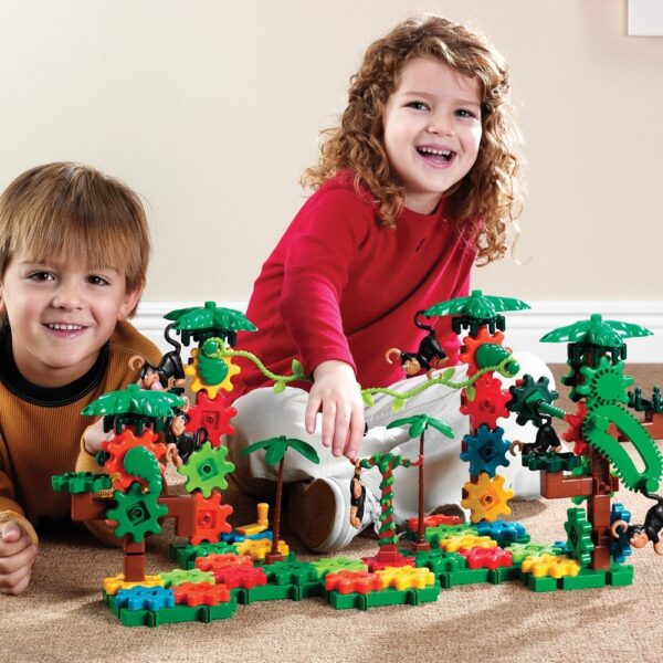 Learning Resources Gears! Gears! Gears! Movin’ Monkeys Building Set, Jungle-Themed Creative Play