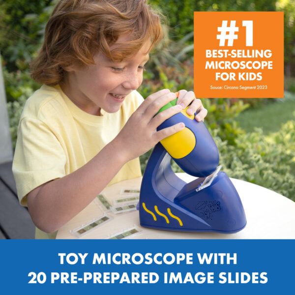 Learning Resources GeoSafari Talking Microscope, Child-Friendly Real Working Microscope with Bindi Irwin’s Voice, 20 Pre-Prepared Slides, Multilingual Audio, Ages 4+