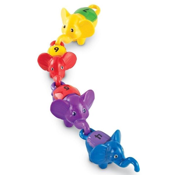 Learning Resources Snap 'n' Learn Counting Elephants, Set of 10 Educational Linking Elephants for Number & Colour Recognition, Fine Motor Skills Toy for Toddlers, Ages 2+