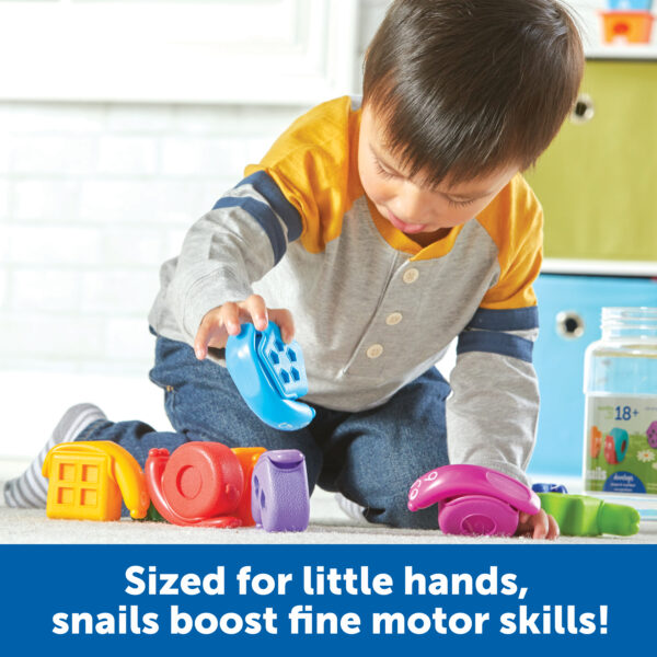 Learning Resources Snap-n-Learn Shape Snails, 20 Piece Toddler Educational Toy Set, Teaches Shapes, Numbers and Colours, Ages 18 Months+