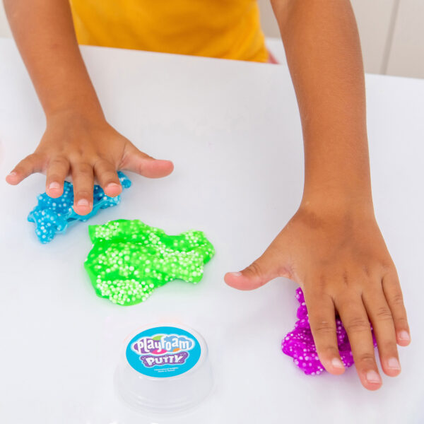 Learning Resources Playfoam Putty 4-Pack, Stretchable, Crackling Sensory Putty for Squishing and Sculpting, Never Dries Out, Includes 4 Neon Colors