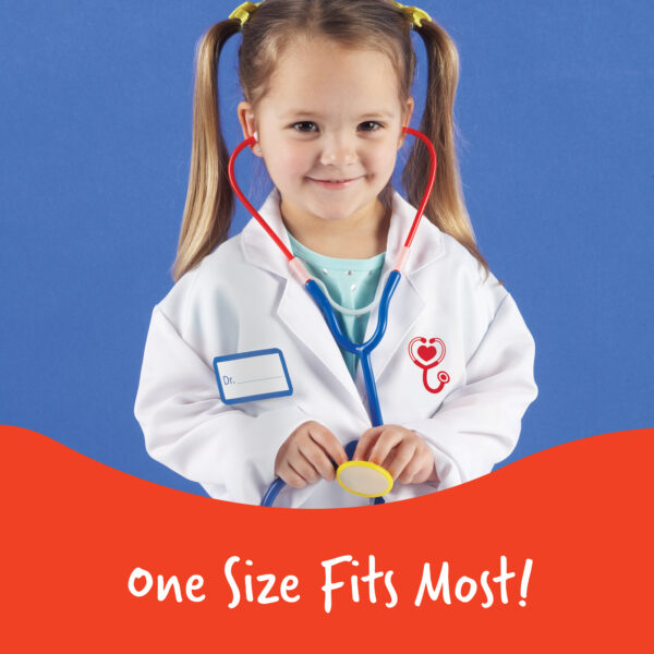 Learning Resources Doctor Play Set, Kids’ Doctor Costume with Coat, Stethoscope & Name Badge, Pretend Play Dress-Up for Ages 3–6