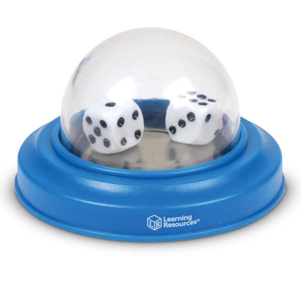 Learning Resources Dice Poppers, Set of 2 Dice in Domes, Fun Math & Game Accessory for Kids, Ages 3+, Classroom & Home Use, Red & Blue Poppers with Numeral & Dot Dice