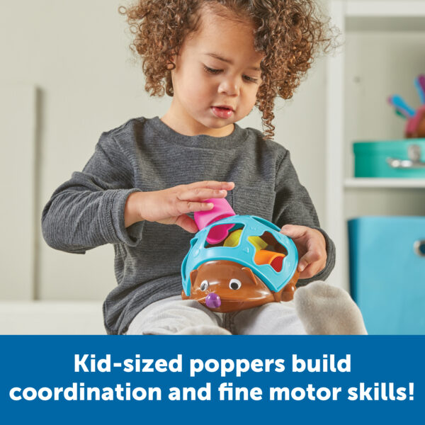 Learning Resources Spike The Fine Motor Hedgehog Poppin’ Shapes Sorter, 7-Piece Shape Sorting & Fidget Toy for Toddlers, Develops Fine Motor, Colour & Sensory Skills, Ages 18 Months+