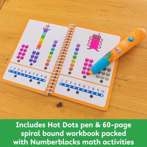 Learning Resources Hot Dots Numberblocks 11–20 Activity Book and Interactive Pen, Over 60 Maths Activities for Ages 5 Plus, EI-2551