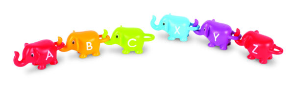 Learning Resources Snap-n-Learn ABC Elephants, 26-Piece Alphabet Learning Toy Set for Letter Matching and Fine Motor Skills, Ages 2 Plus