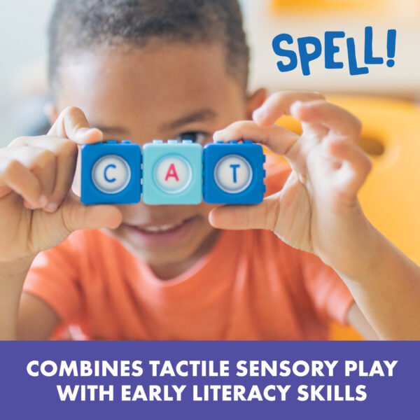 Learning Resources Alphabet BubbleBrix, Sensory Fidget ABC Learning Bricks, 42 Interlocking Alphabet Bricks in Carry Bucket, Ages 3+