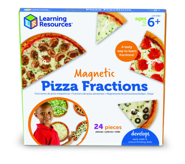 Learning Resources Magnetic Pizza Fractions, Hands-On Fraction Learning Tool, Includes Whole, Halves, Thirds, Quarters, Sixth and Eighth Fractions, Ideal for Demonstrations, Includes Activity Guide, For Ages 6+
