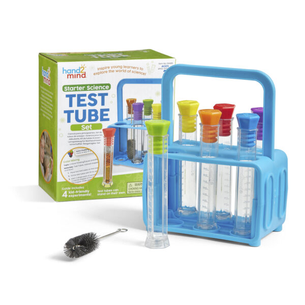 Learning Resources hand2mind Test Tube Set, Science Lab Kit for Kids with Stand, Stoppers, and Activity Guide, Ages 5+