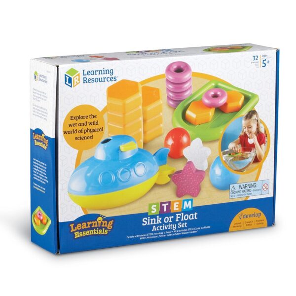 Learning Resources STEM, Sink or Float Activity Set, Hands-On Science Experiment Kit for Kids, Early Physics & Buoyancy Learning, Includes 10 Activity Cards & Multilingual Guide, Ages 5+