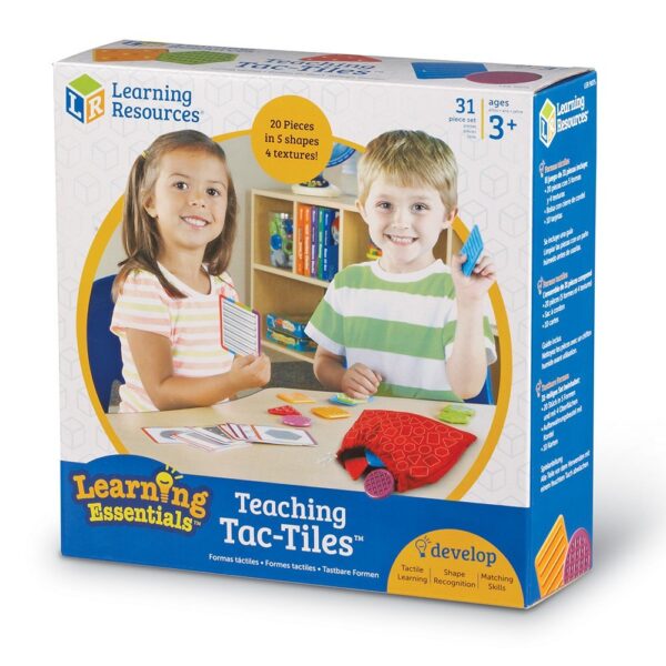 Learning Resources Teaching Tac-Tiles LER 9075, Tactile Learning Set for Early Development, Includes 20 Pieces, 10 Activity Cards, and Feely Bag for Sensory Play