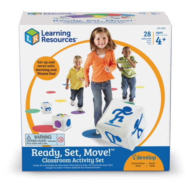 Learning Resources Ready, Set, Move, Classroom Activity Set for Active Learning and Early Skill Development (Ages 4+)