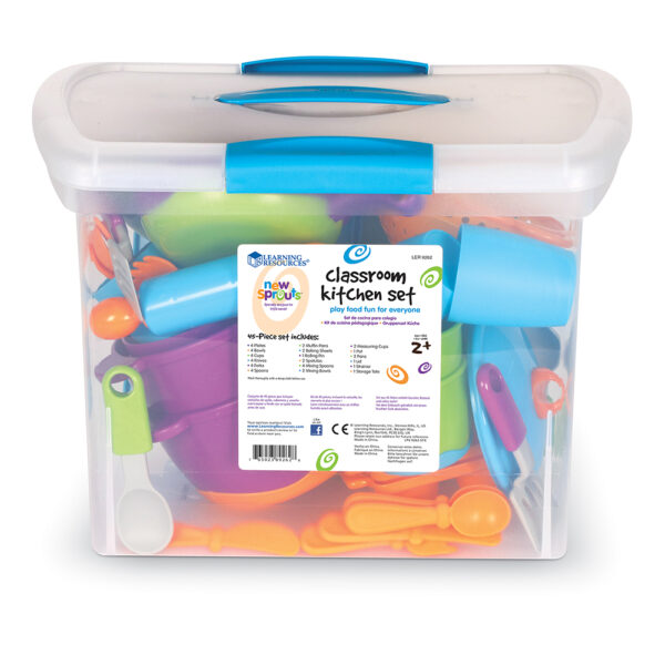 Learning Resources New Sprouts Classroom Kitchen Set, Colorful Pretend Play Kitchen Set for Early Learners, Ideal for Imaginative Play, Ages 2+