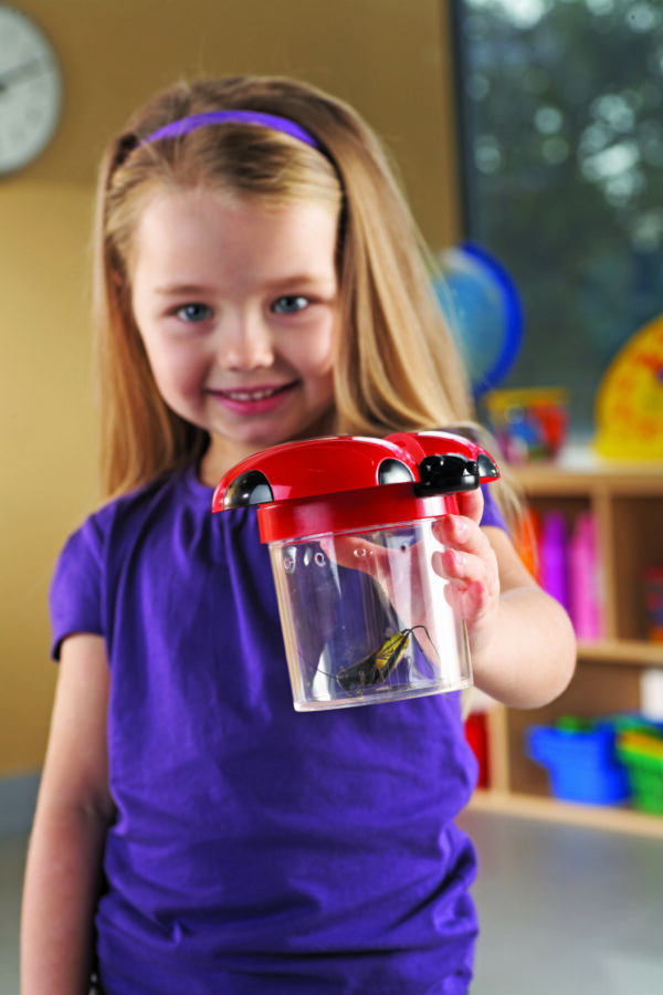 Learning Resources Jumbo Bug Jars, Set of 12 Insect Observation Jars for Kids, Includes 3.5x Magnifying Lids, Air Vents, and Screw-On Caps, Ideal for Outdoor STEM Exploration, Ages 3+