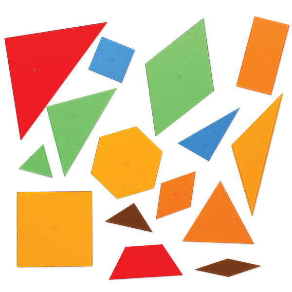 Learning Resources Educational Power Polygon Set, 450 Translucent 2-D Shapes for Geometry Learning and Classroom Activities